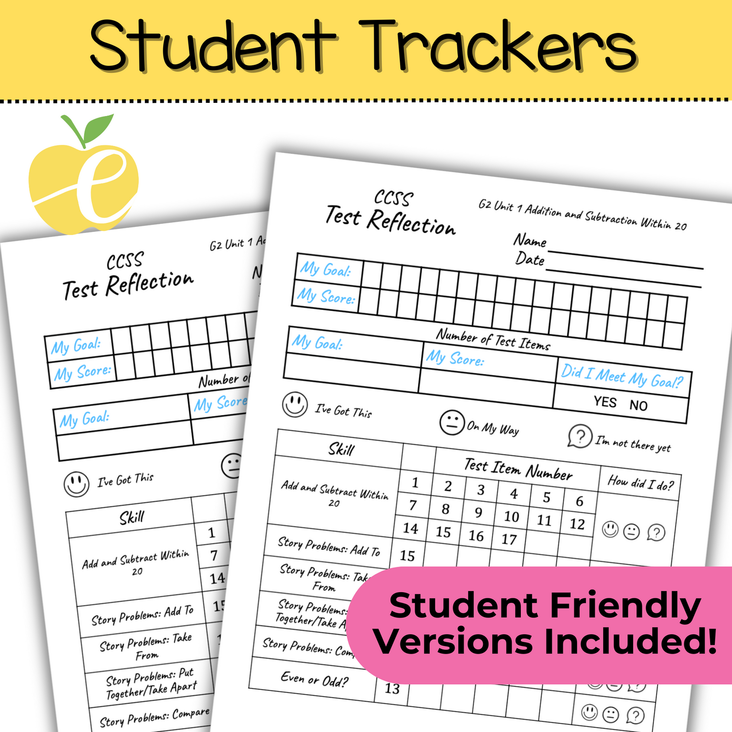 2nd Grade Assessment Cover Forms & Data Trackers for Math Expressions Units 1-3