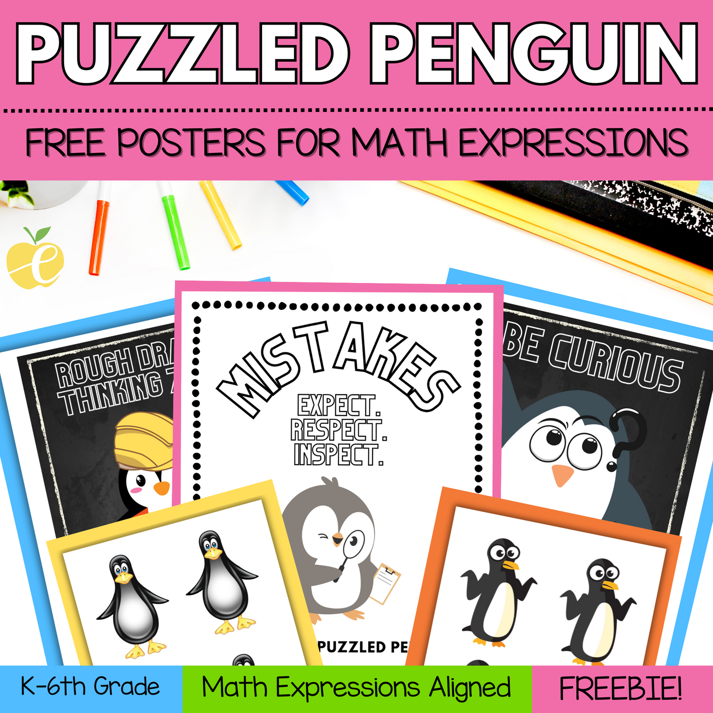 Puzzled Penguin Posters | Free Growth Mindset & SEL Printable for the Classroom