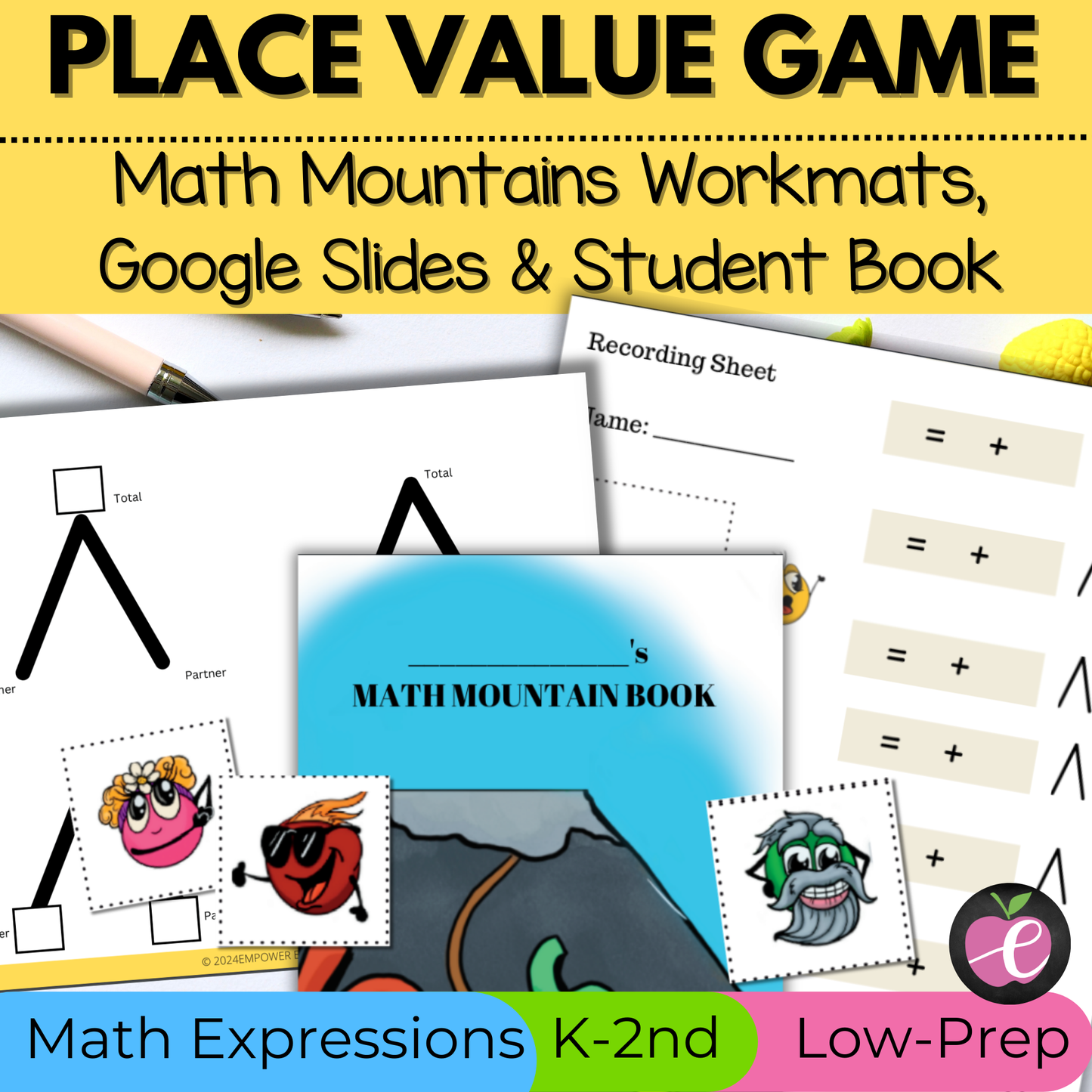 Math Mountain Missing Partners to 10 - Math Expressions - Interactive Slides