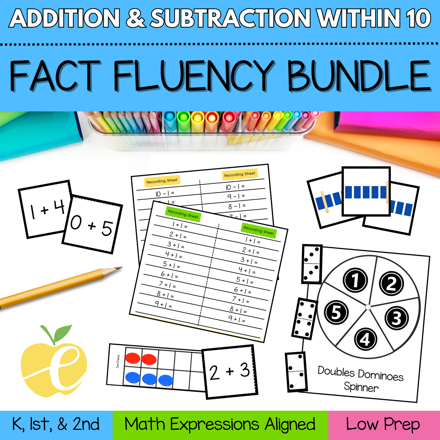 Addition & Subtraction Within 10 | Math Game Bundle for Kindergarten- 2nd Grade