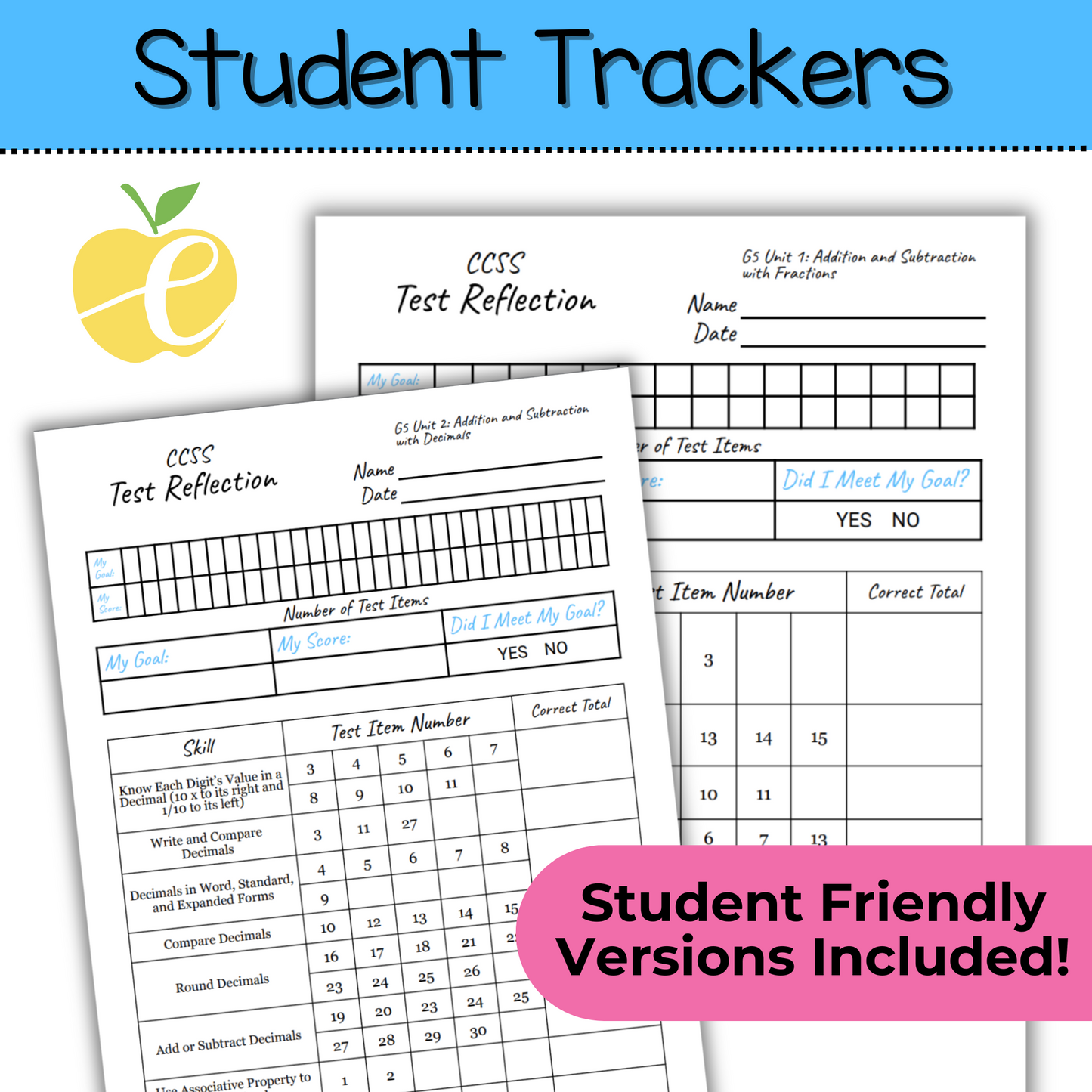 5th Grade Assessment Cover Forms for Math Expressions Units 1-3