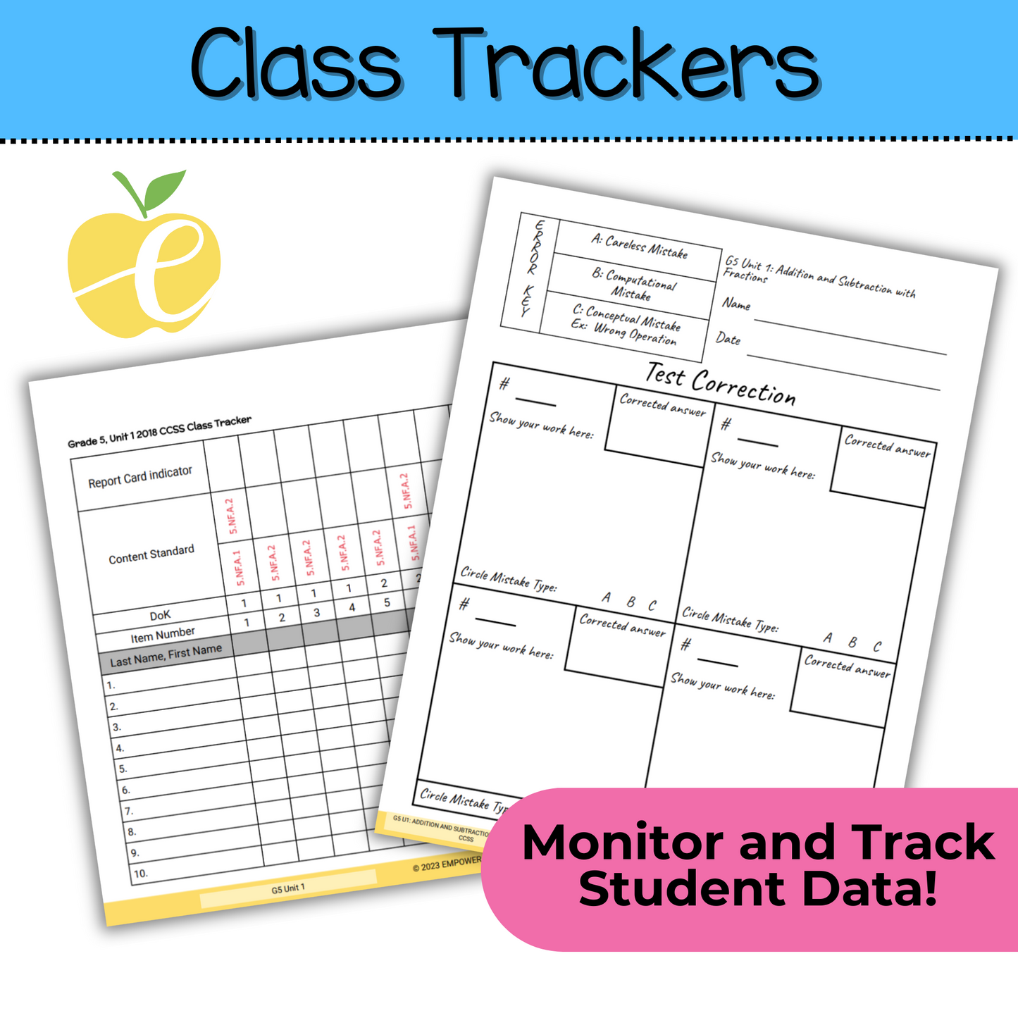 5th Grade Assessment Cover Forms for Math Expressions Units 1-3