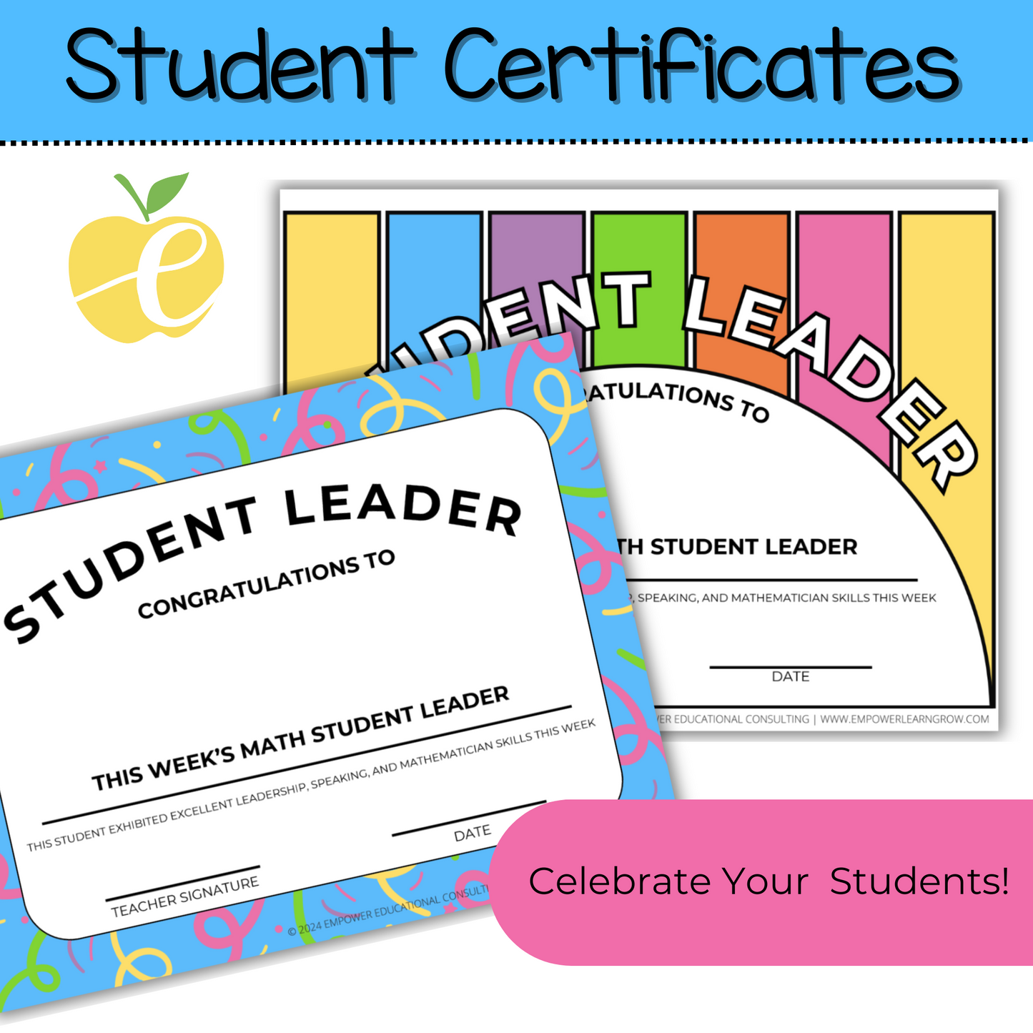 Student Leader Bundle: Name Tags, Certificates, & Name Randomizer