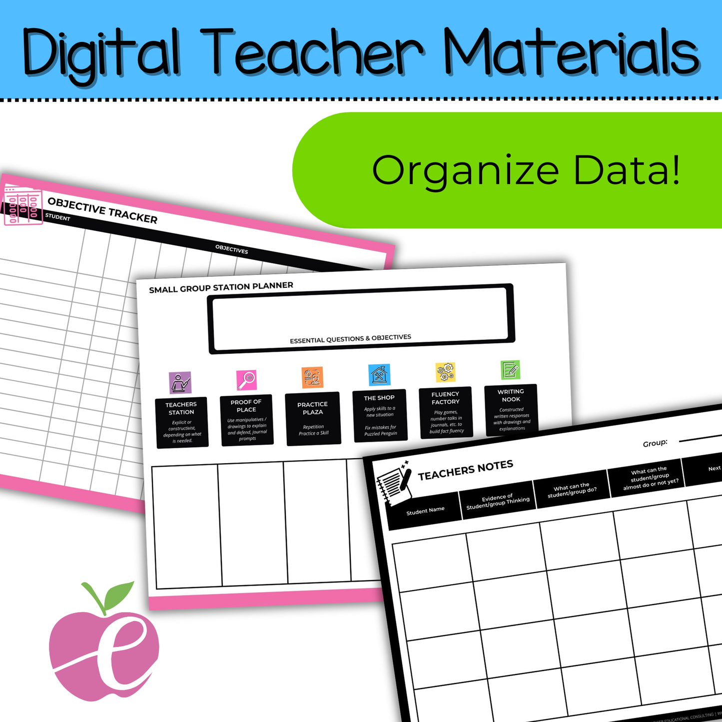 Math Small Group Rotation Pack for Elementary: Slides, Organizers, and More!