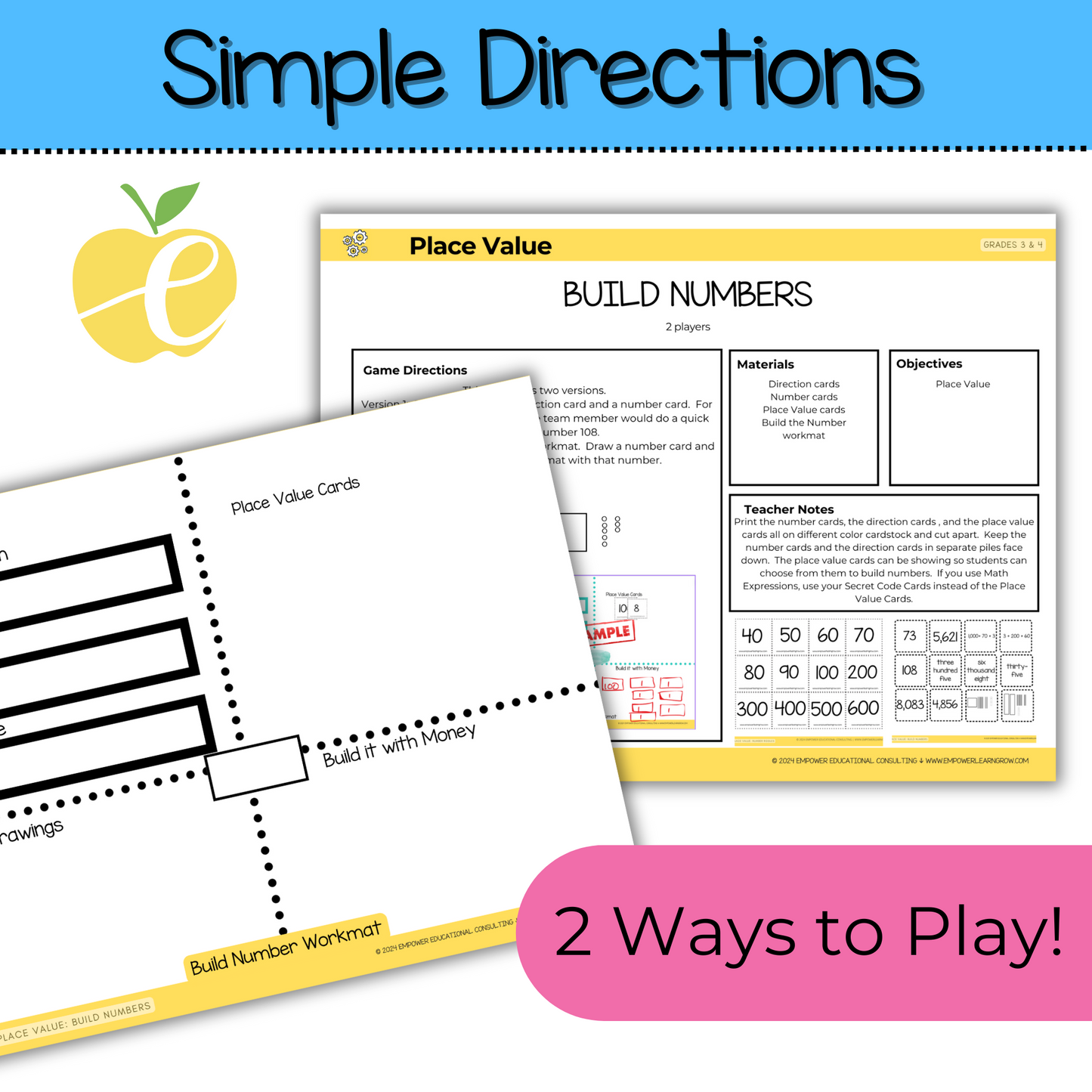 Build Numbers: Place Value Math Game | Math Expressions Aligned for 3rd and 4th