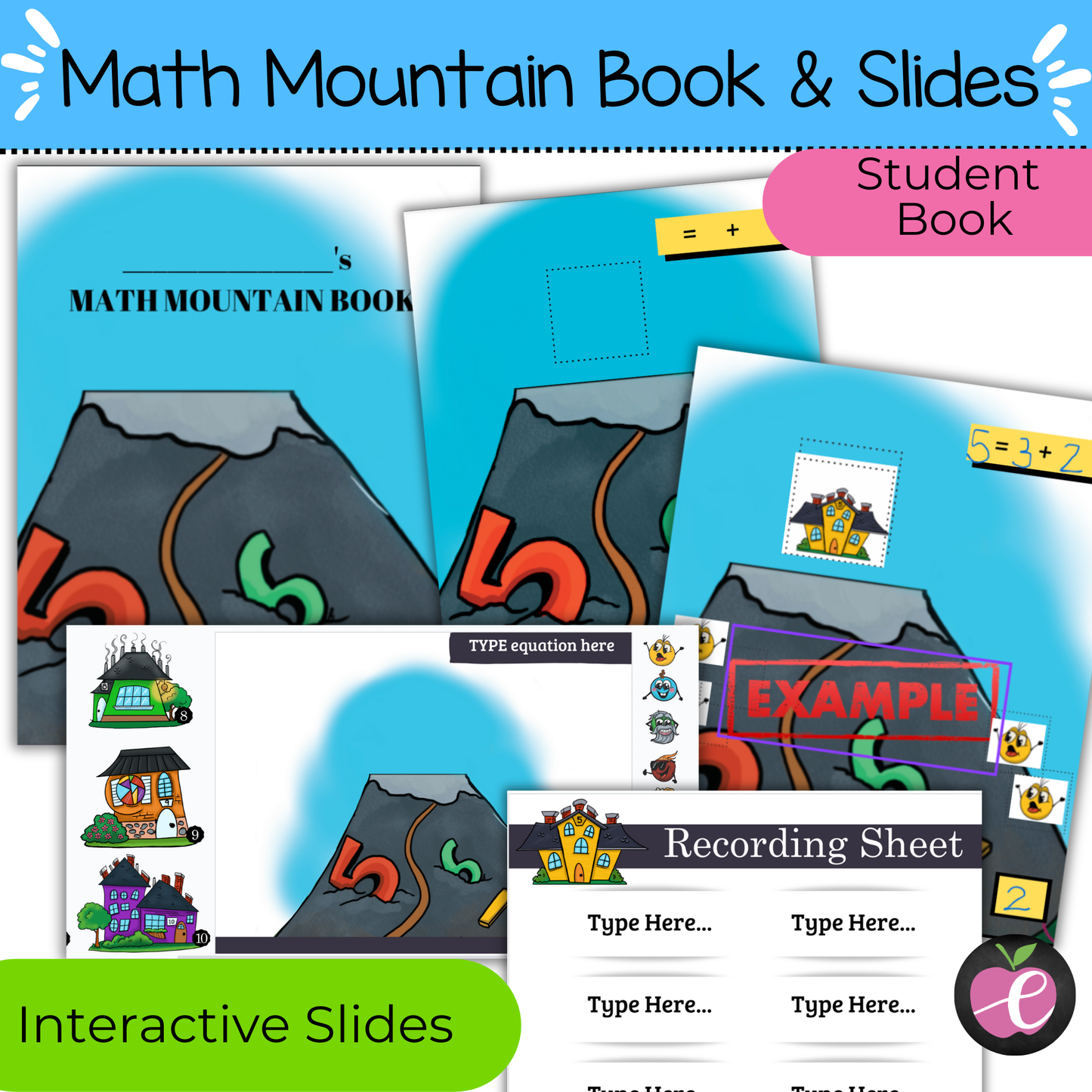 Math Mountain Missing Partners to 10 - Math Expressions - Interactive Slides