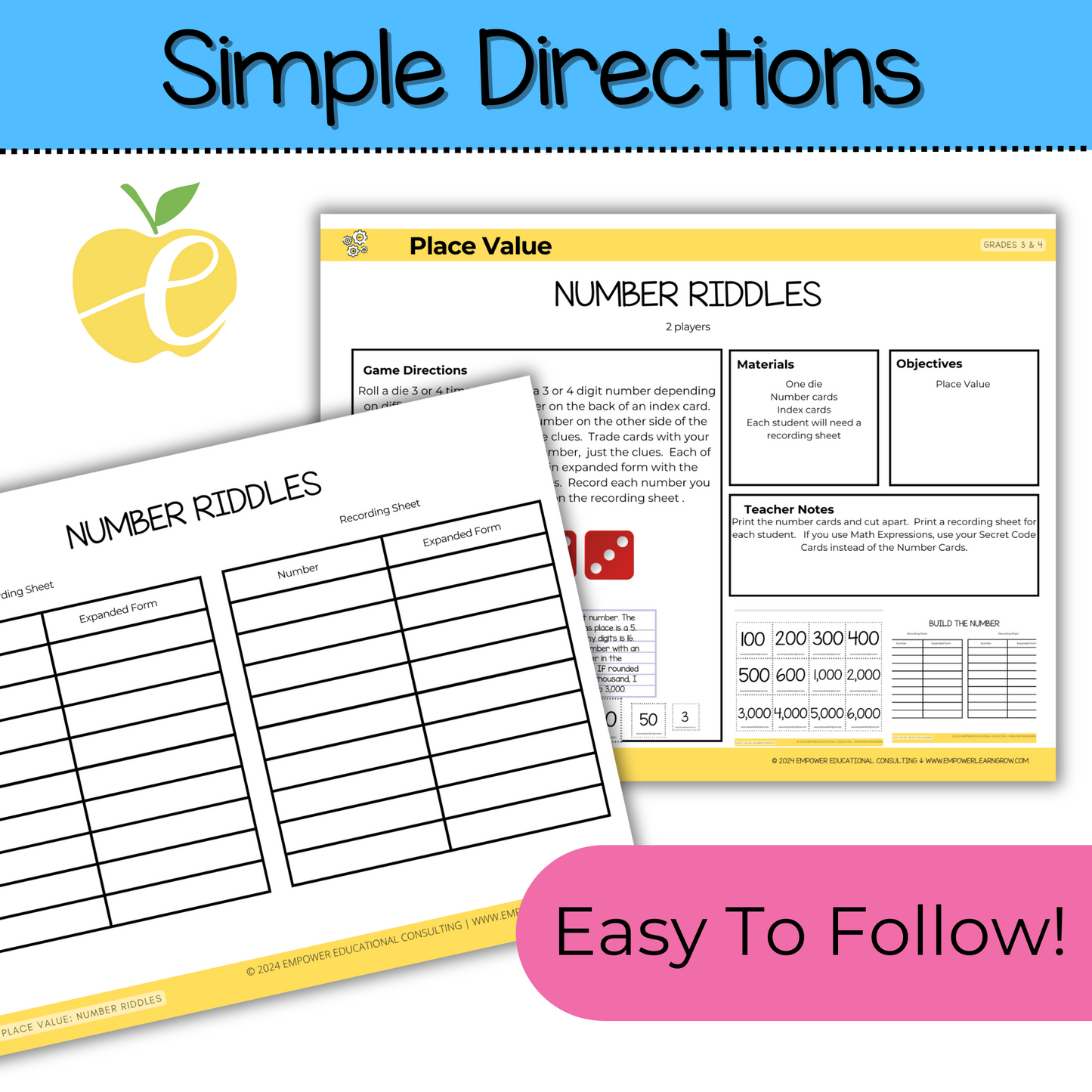 Number Riddles: 3rd & 4th Place Value Game | Build & Describe 3-4 Digit Numbers