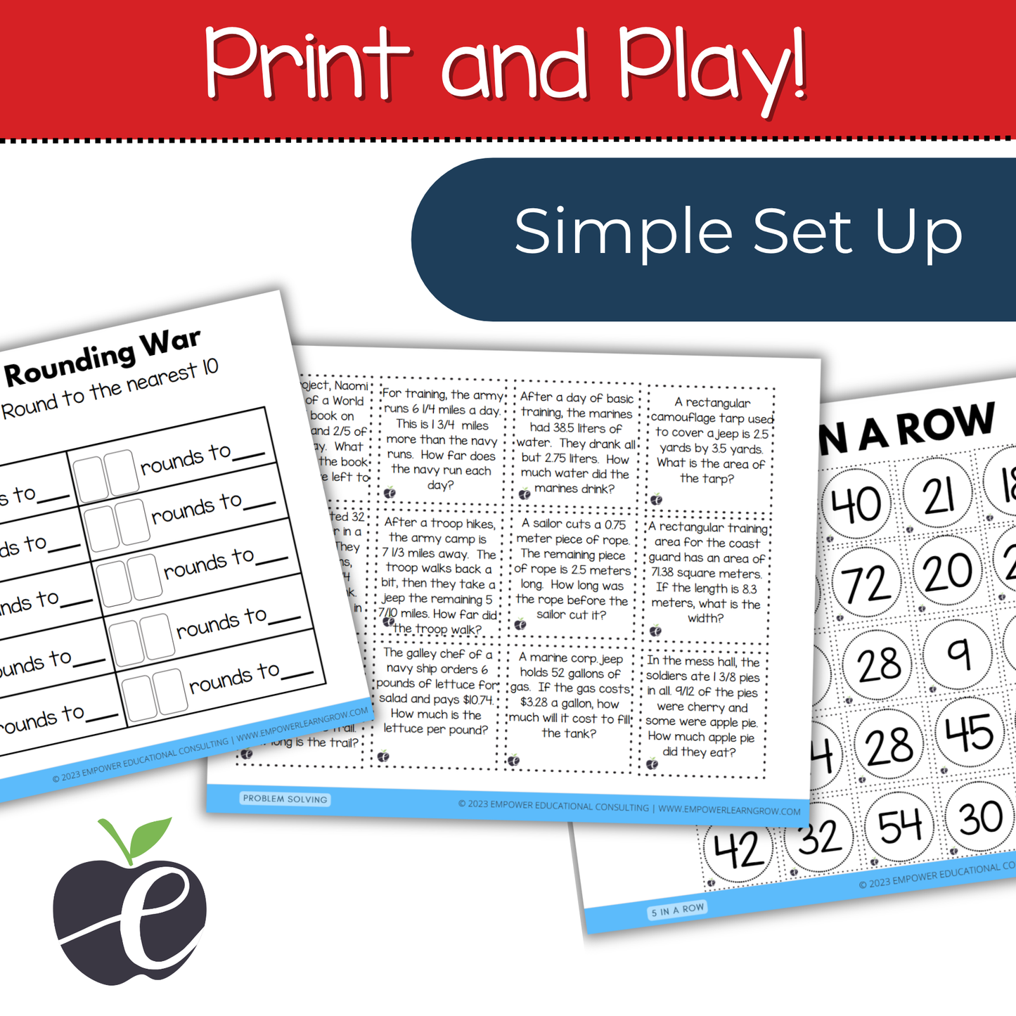 Veterans Day Math Games for 4th–6th Grade | Bilingual English & Spanish