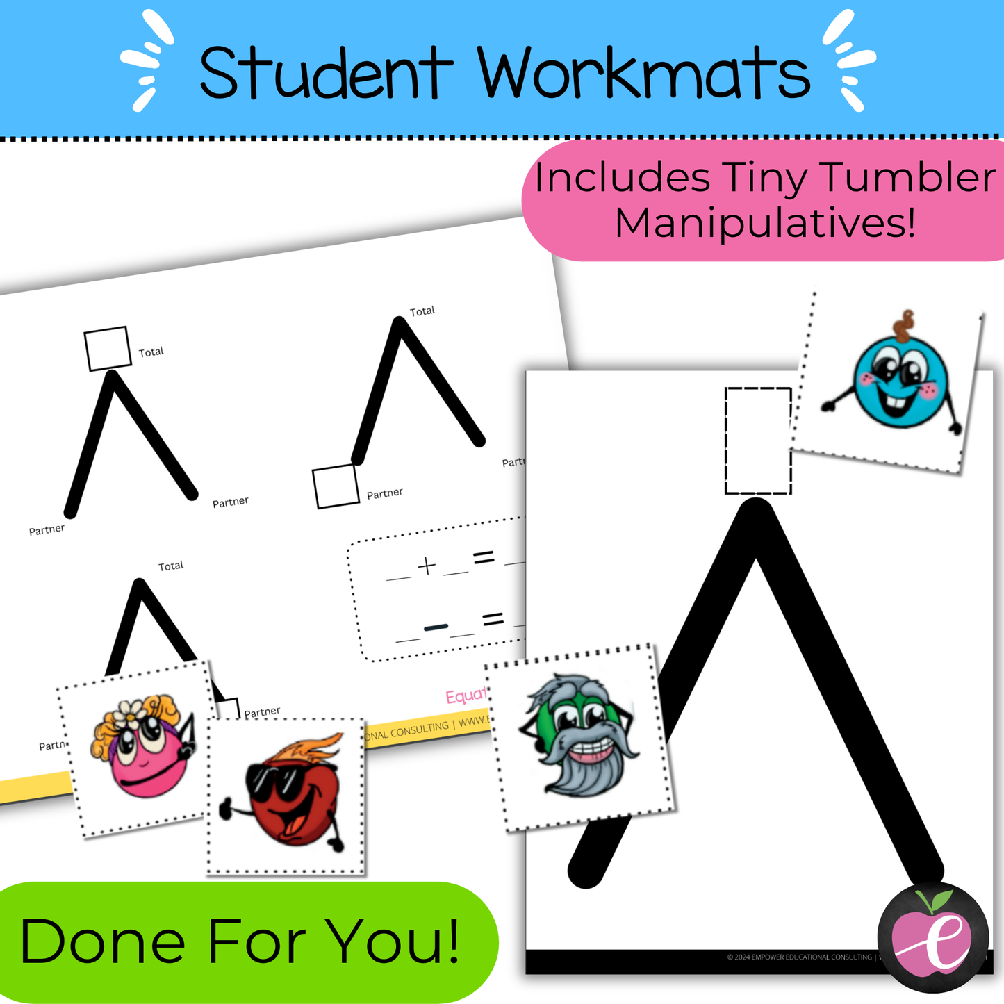 Math Mountain Missing Partners to 10 - Math Expressions - Interactive Slides