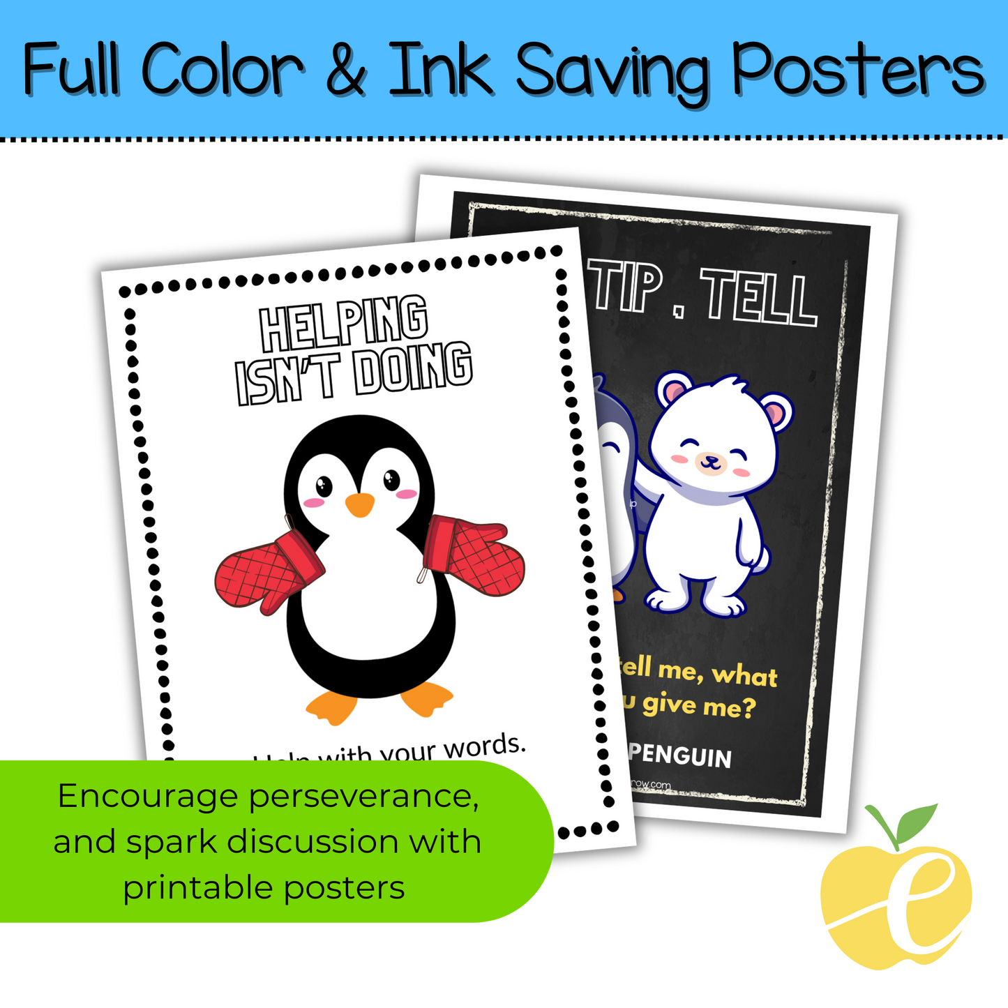 Puzzled Penguin Posters | Free Growth Mindset & SEL Printable for the Classroom