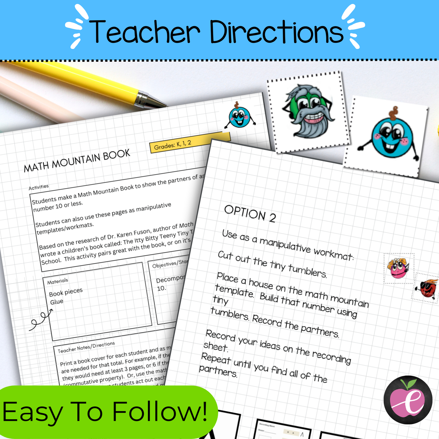 Math Mountain Missing Partners to 10 - Math Expressions - Interactive Slides