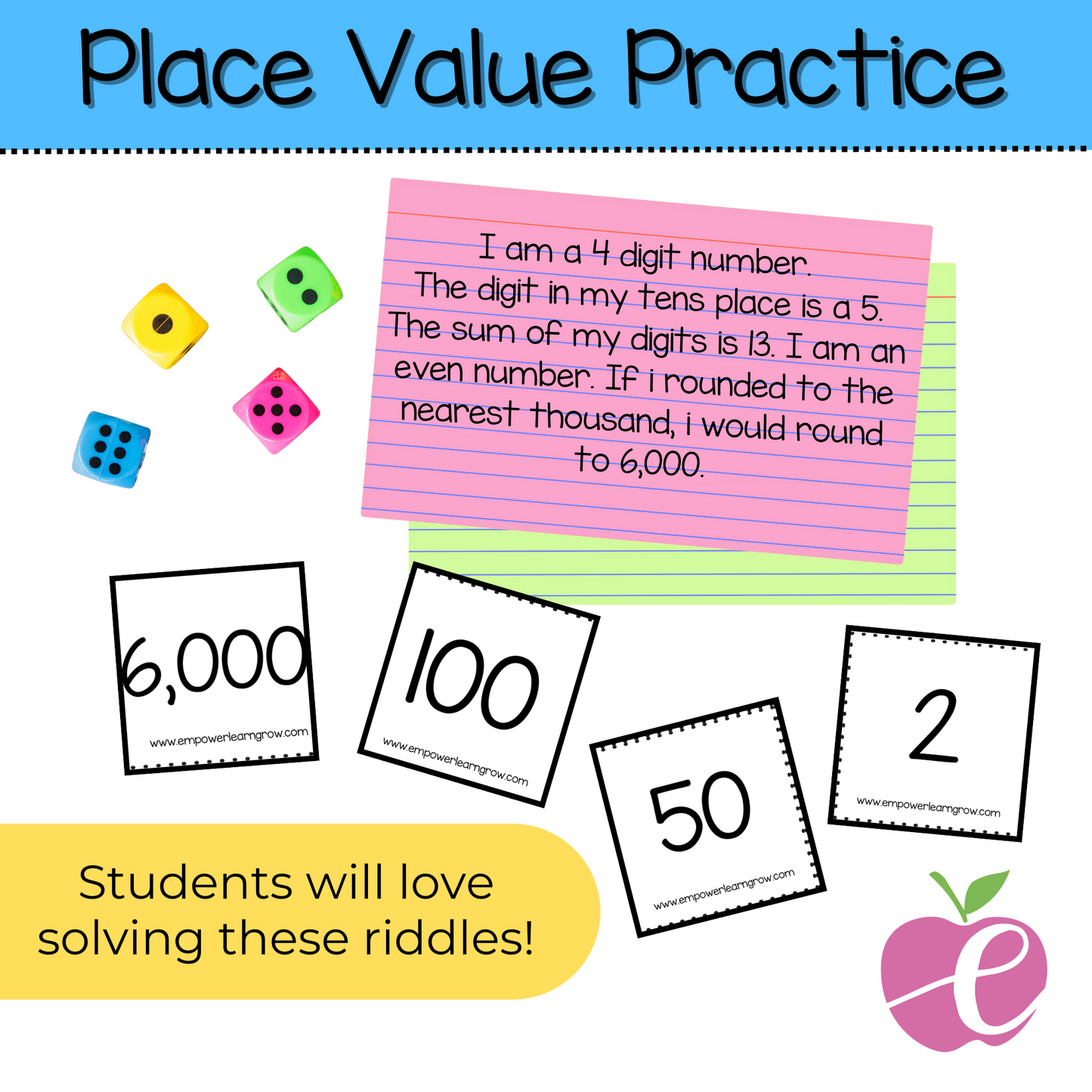 Number Riddles: 3rd & 4th Place Value Game | Build & Describe 3-4 Digit Numbers