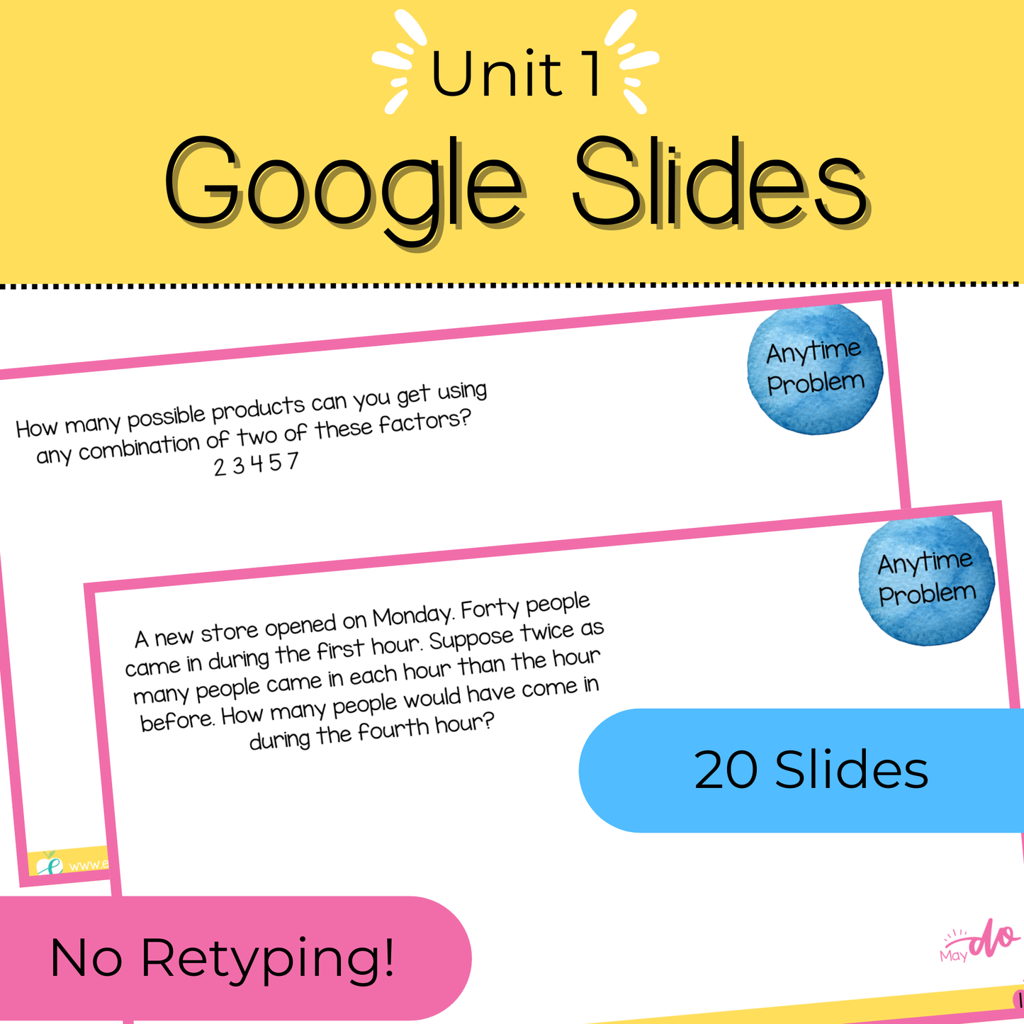6th Grade Anytime Problems Unit 1 | Math Expressions
