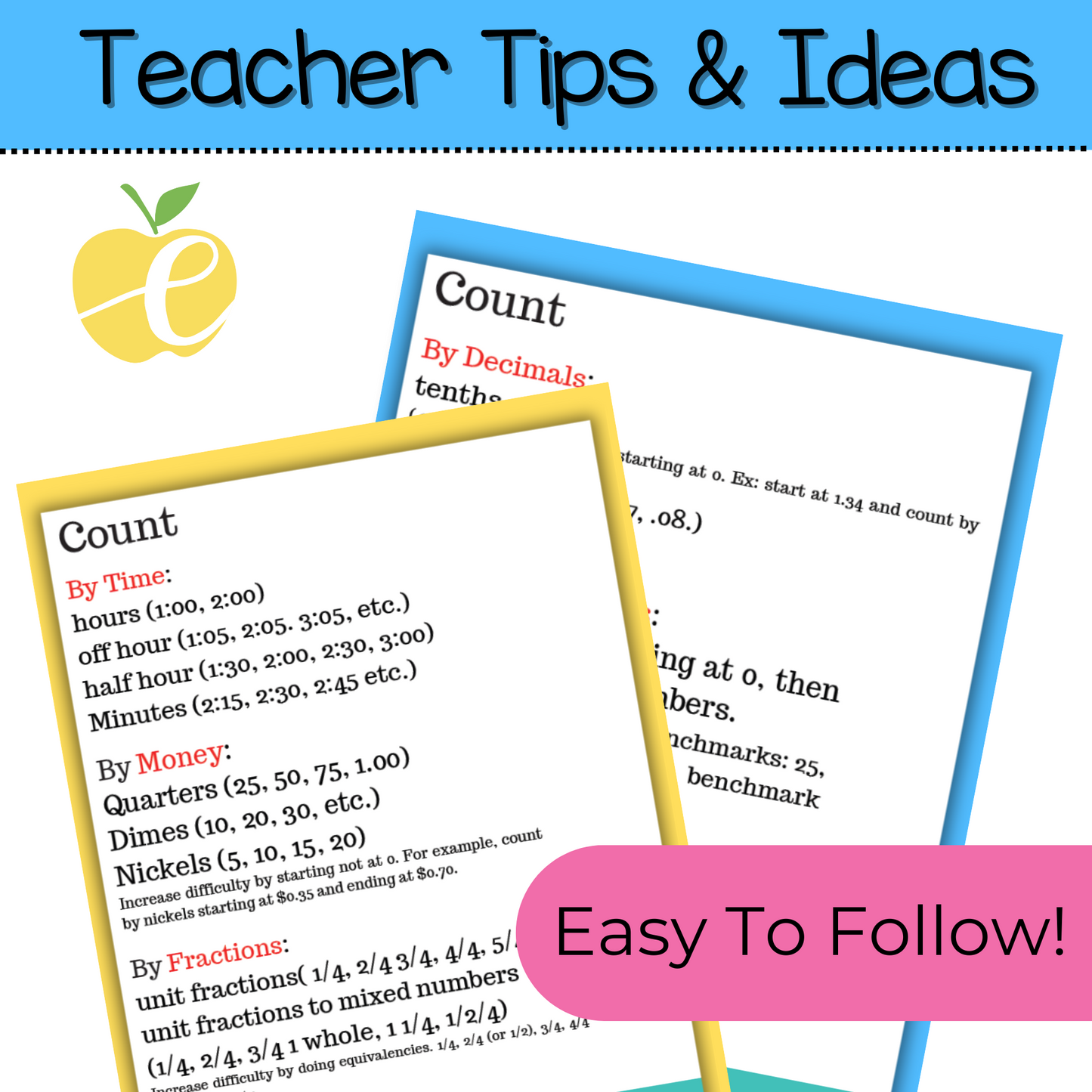 Choral Counting Templates – Build Number Sense with Fractions, Time, Shapes & More!