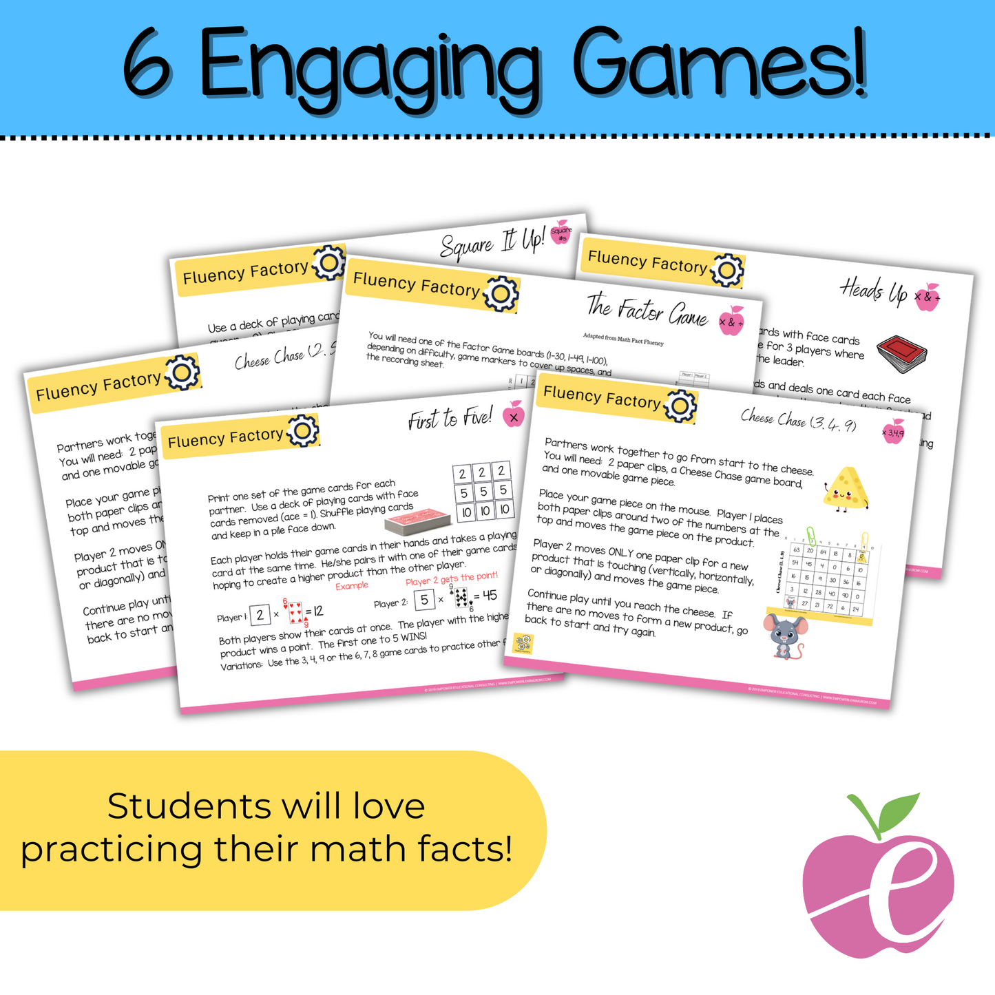 Fluency Factory Games: Multiplication & Division Math Games for 3rd, 4th, & 5th