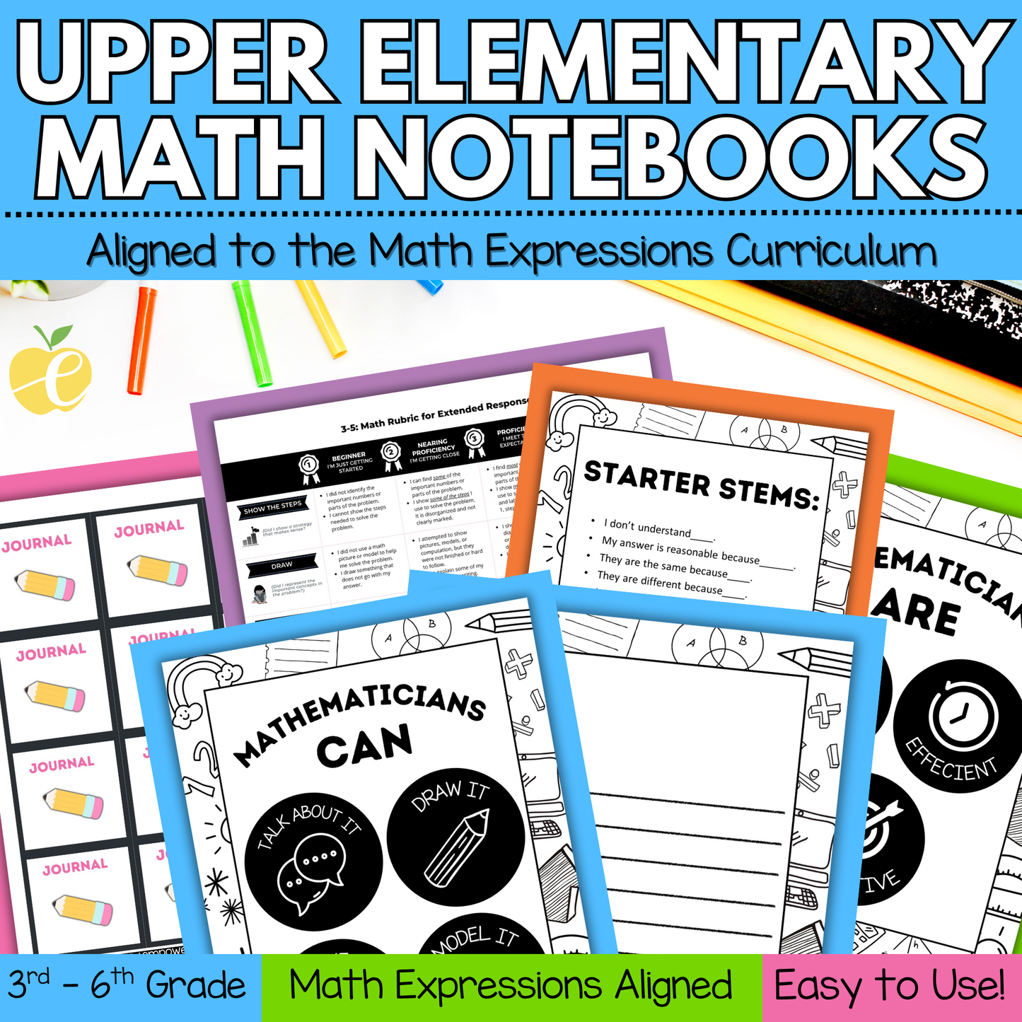 Upper Elementary Student Math Notebooks | Aligned to Math Expressions Curriculum