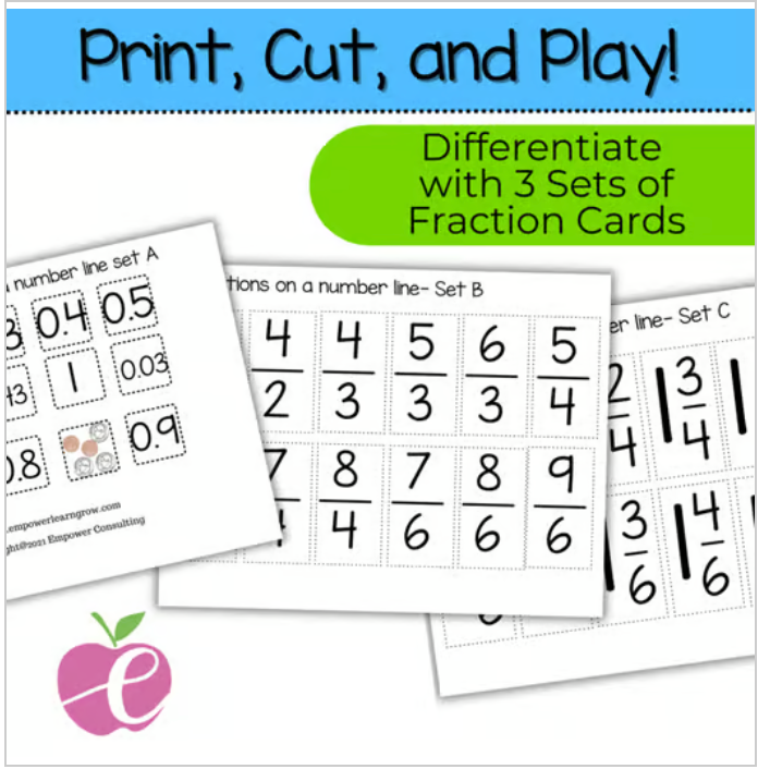 Fractions on a Number Line: 3rd-6th Grade Math Game | Compare & Sort Fractions