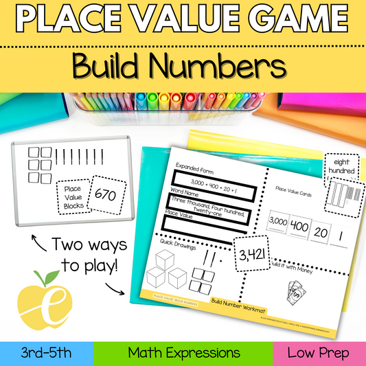 Build Numbers: Place Value Math Game | Math Expressions Aligned for 3rd and 4th