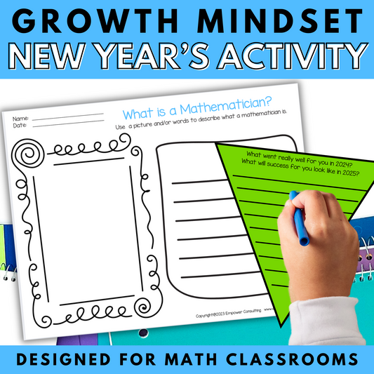 Growth Mindset in Math: Happy New Year Activities for January