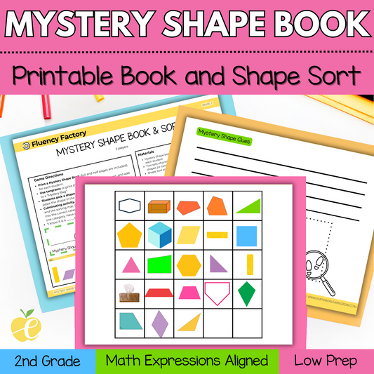 Mystery Shape Book & Sort | Geometry Shape Sort Game for 2nd Grade