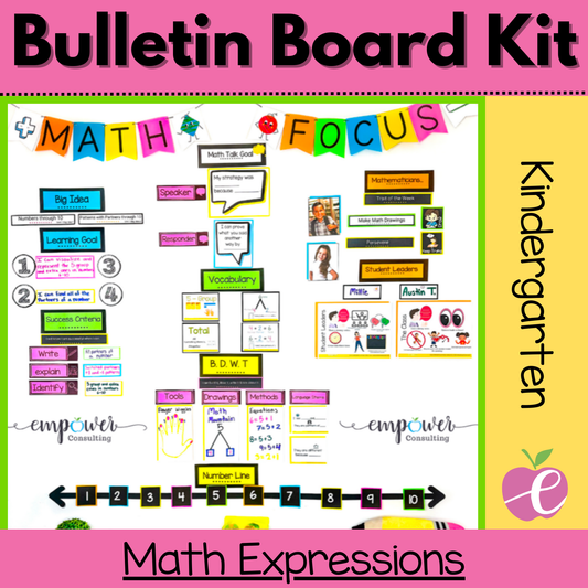 Math Focus Wall Bulletin Board Unit 1- Math Expressions - Kindergarten