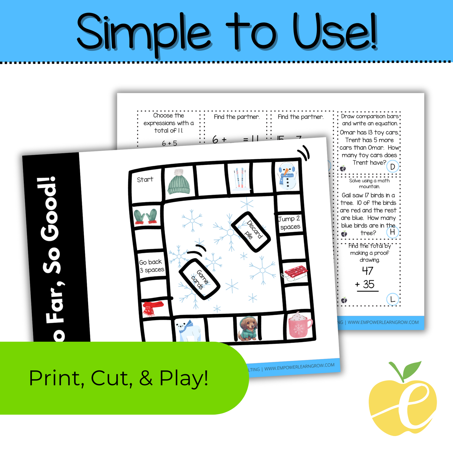 2nd Grade Math Review Game! Winter Math Review Game & End-of-Year Practice