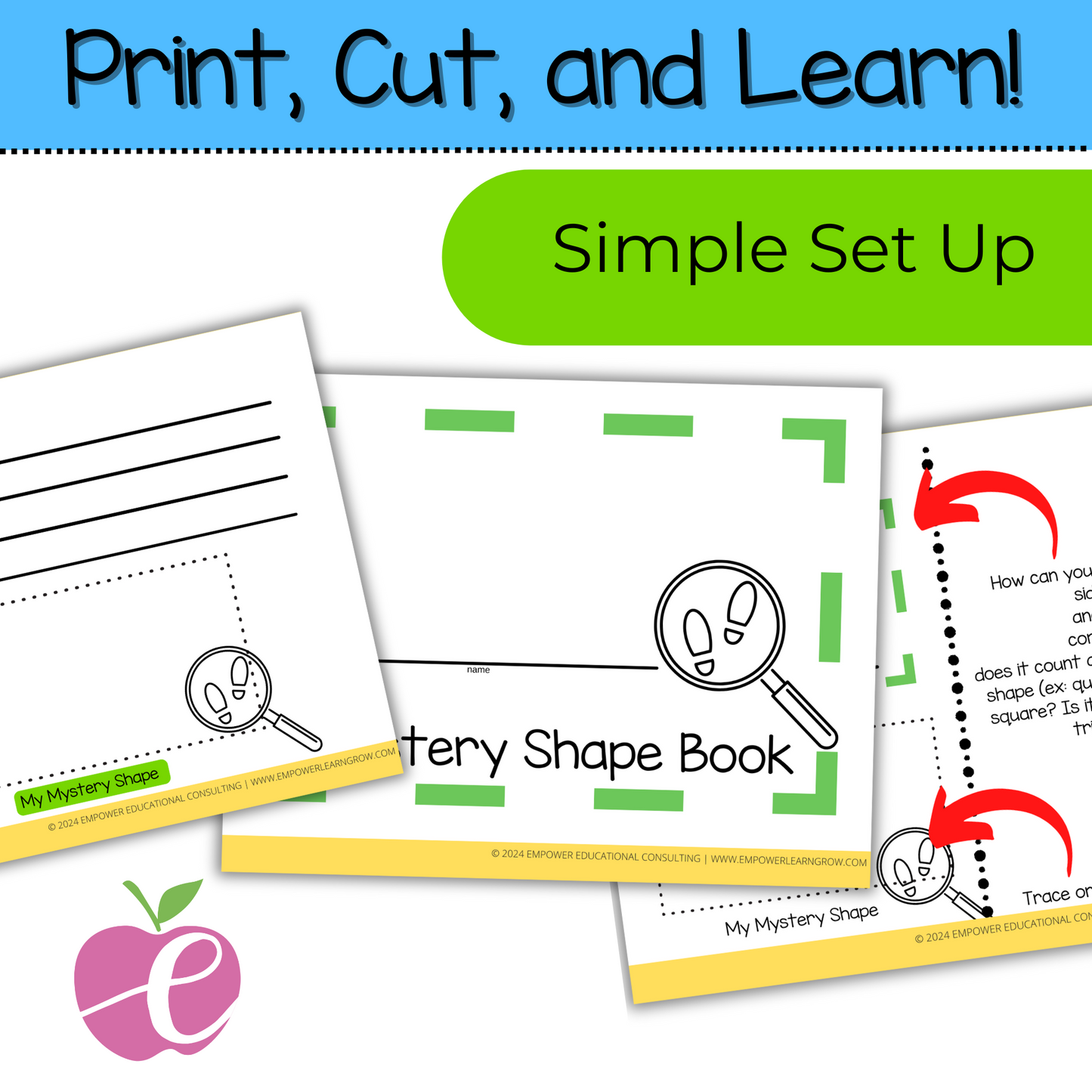 Mystery Shape Book & Sort | Geometry Shape Sort Game for 2nd Grade