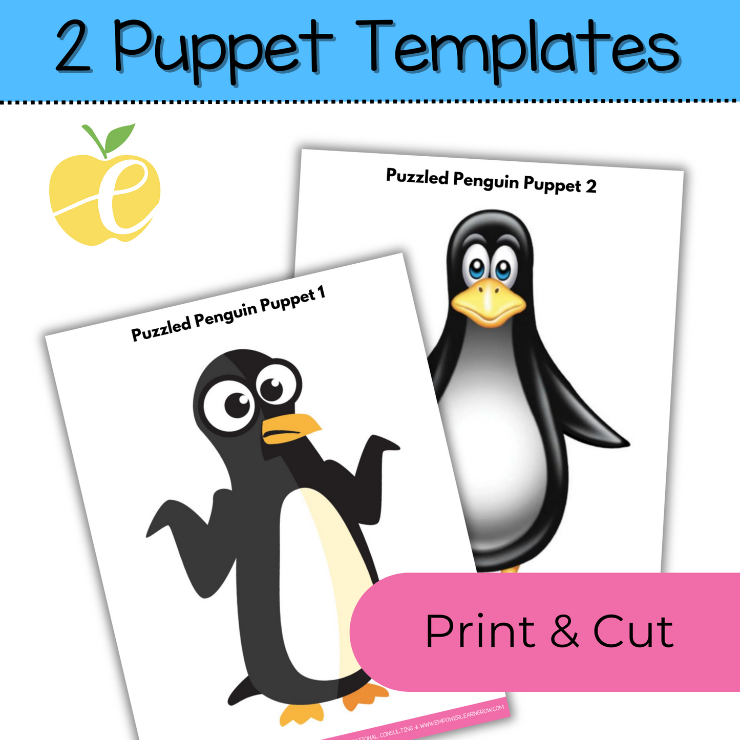 FREE Puzzled Penguin Puppet and Tip Sheet | Growth Mindset in Math