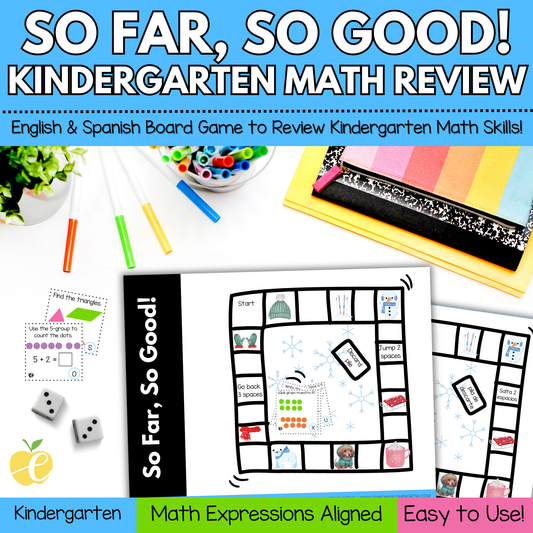 Kindergarten Math Review Game! Winter Math Review Game & End-of-Year Practice