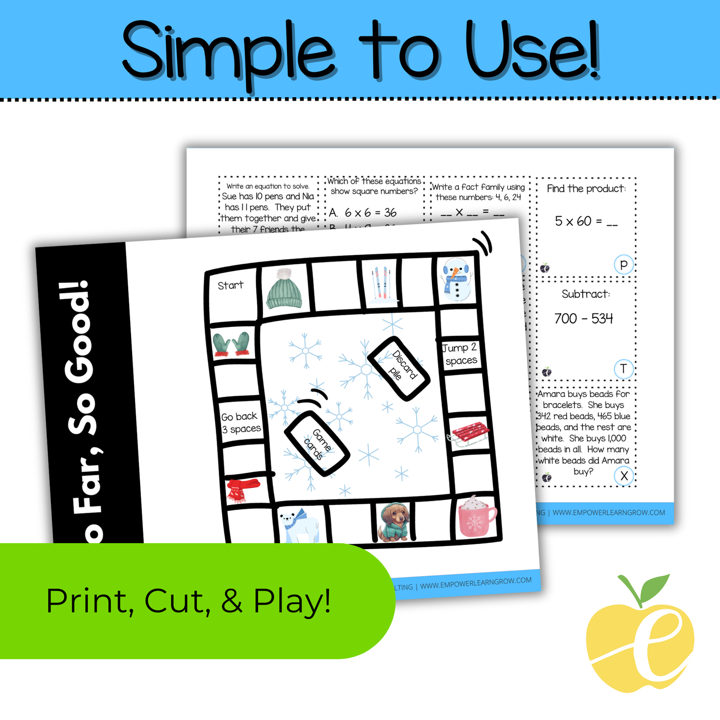 3rd Grade Math Review Game! Winter Math Review Game & End-of-Year Practice