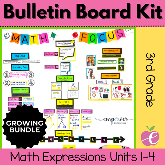 3rd Grade Math Focus Wall GROWING Bulletin Board Set - Math Expressions