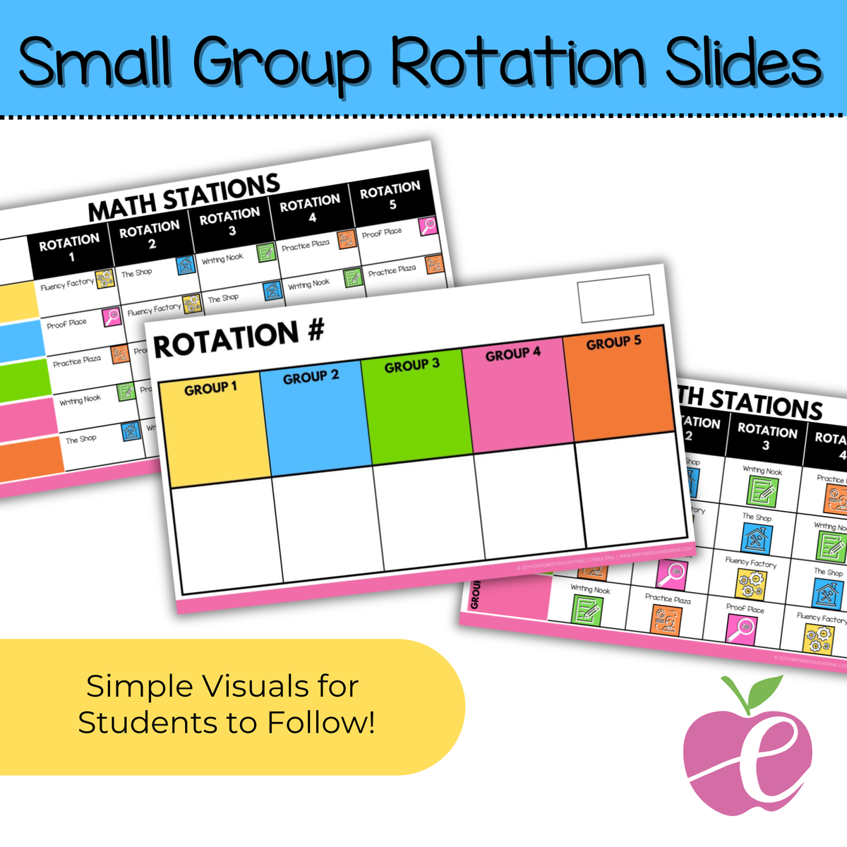 Group Rotation Background Math Small Group Rotation Pack for Elementary: Slides, Organizers, and ...