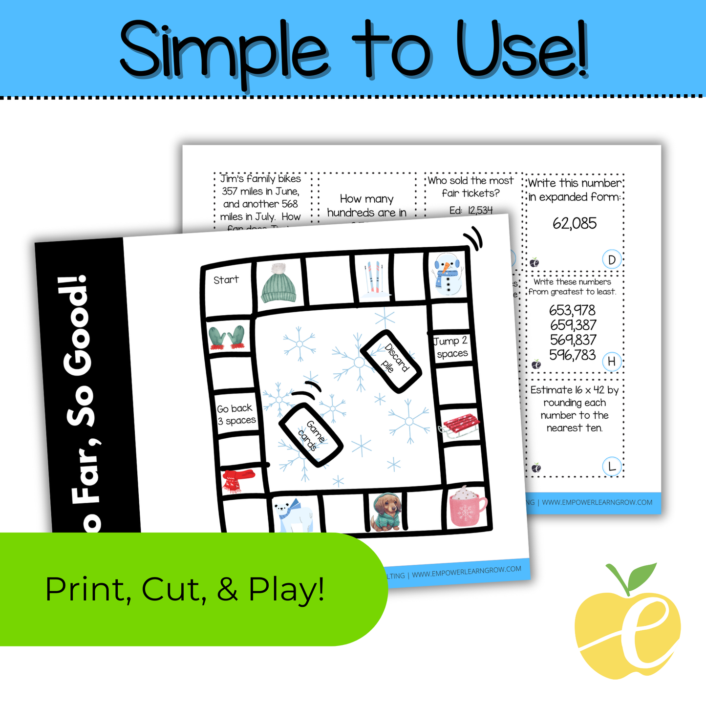4th Grade Math Review Game! Winter Math Review Game & End-of-Year Practice