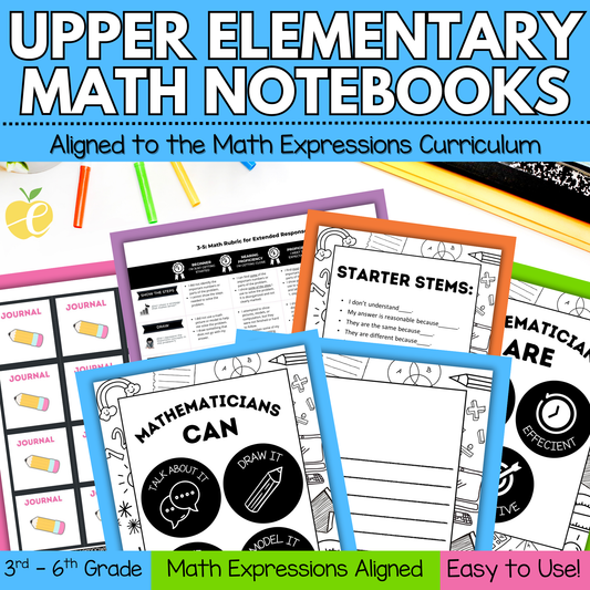 Upper Elementary Student Math Notebooks | Aligned to Math Expressions Curriculum